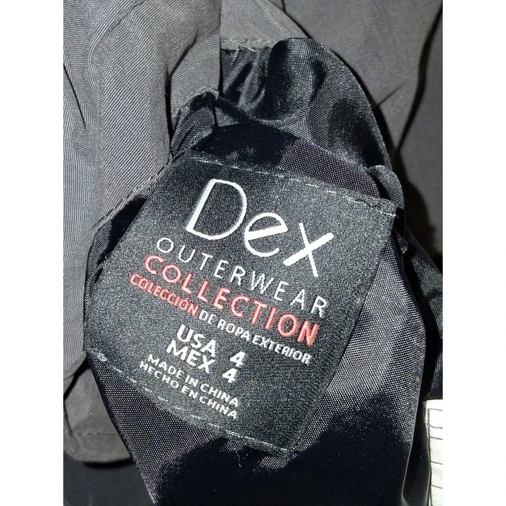 Dex Outerwear Kids Dinosaur Print Puffer Coat Faux Fur Hood Black Sz 4 Reversibe